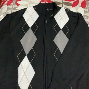 Men’s Argyle Zip Up Sweater